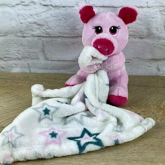 Little Beginnings Pink Pig Lovie Lovey Baby Infant Comfort Plush Toy Blanket EUC - Picture 1 of 10